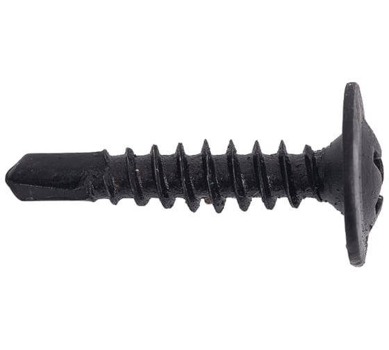 Изображение товара Саморез с прессшайбой Качественный КРЕПЕЖ 4.2х19, сверло, черная 220 шт. 0200442 КЧ