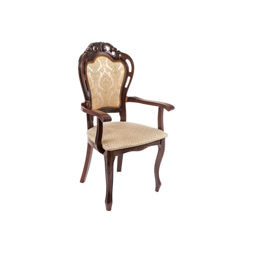 Изображение товара Кресло Woodville bronte вишня с патиной и бежевой обивкой стиль прованс
