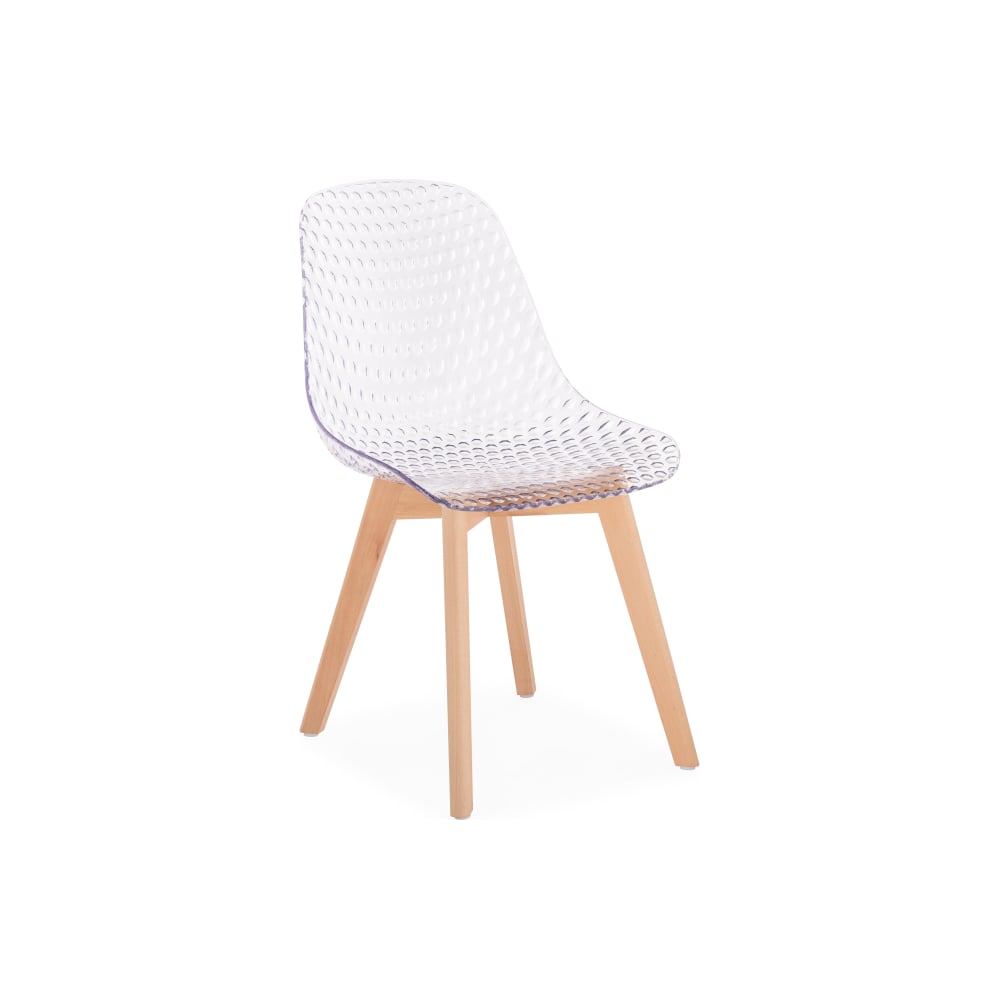 Пластиковый стул Woodville vart, clear/wood 15696