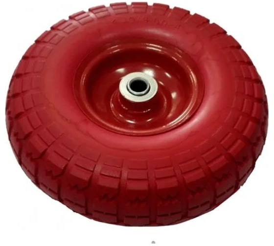 Изображение товара Колесо полиуретановое непрокалываемое для тачки/тележки, размер 4.1/3.5-4, 250 мм, подшипник 20 мм, симметричная ступица WORKY ARD255881