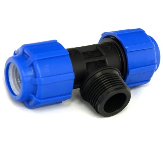 Изображение товара Тройник ПОЛИТЭК с наружной резьбой, 63x1 1/2"х63 ТПК-АКВА 51611263