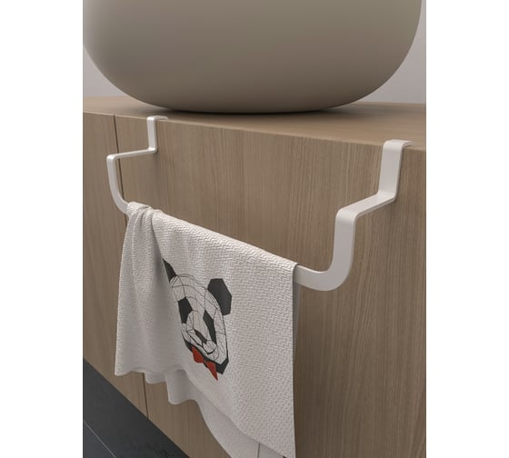 Изображение товара Держатель полотенца на дверцу НАЙДИ белый муар DPF-53