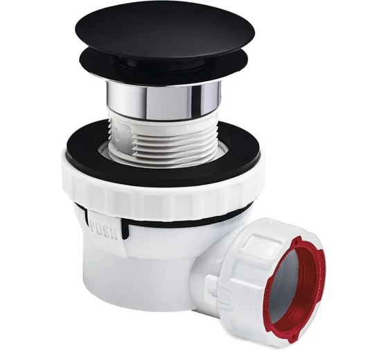 Изображение товара Сифон для раковины Wirquin Nano 6.7 с возможностью прочистки сверху, сухой затвор, выход 32 мм, цвет черный 30723978