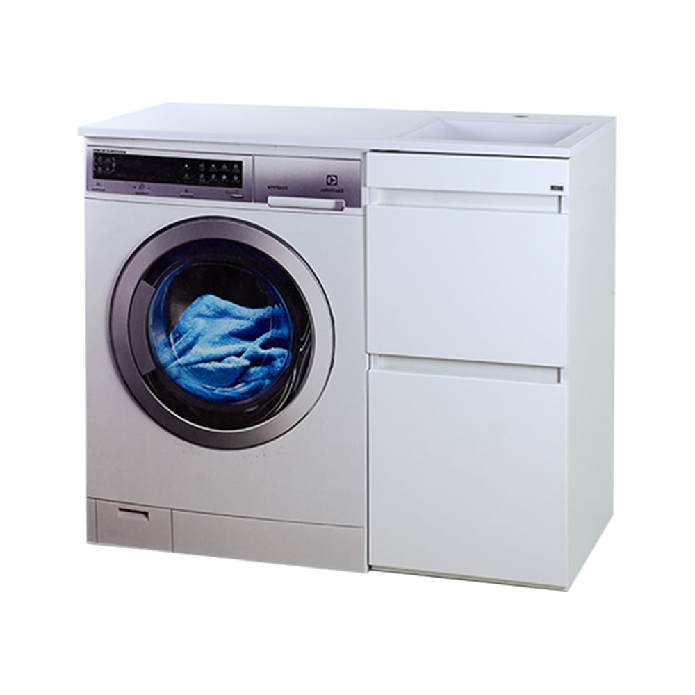 Изображение товара Тумба под стиральную машину Misty Фостер 40 с двумя ящиками белая