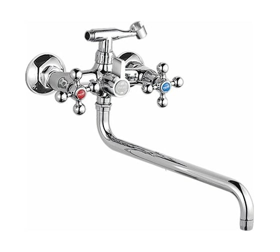 Изображение товара Смеситель Potato для ванны двуручный с длинным изливом, с шаровым переключателем P2762