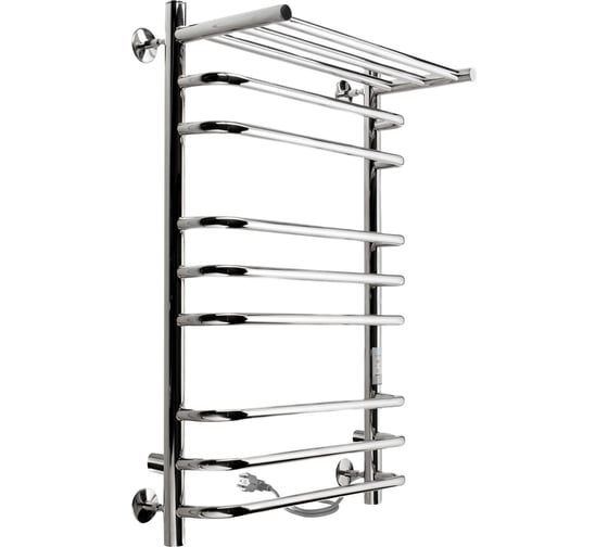 Изображение товара Электрический полотенцесушитель с полкой INDIGO Brace Lux electro 70/40 таймер, скр.монтаж, унив.подкл.R/L, полиров. LCBLE70-40PRt