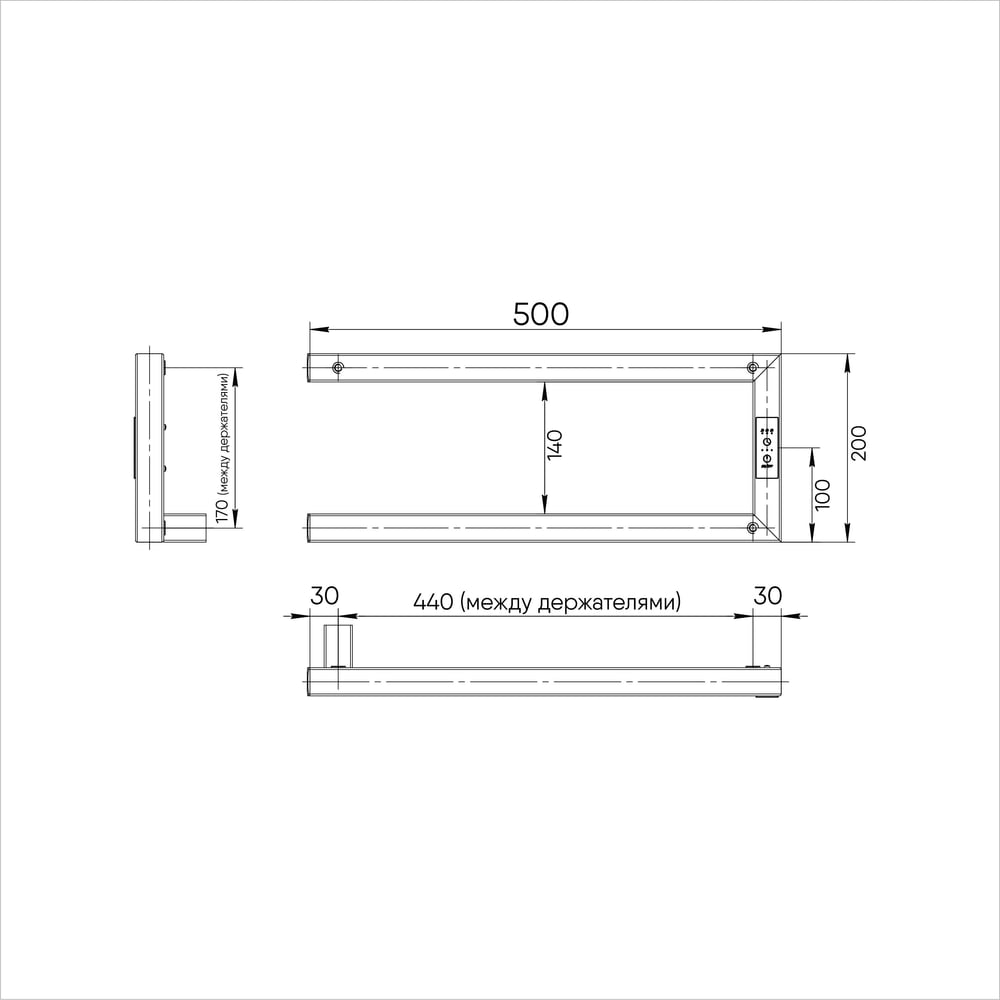 Изображение товара Электрический полотенцесушитель INDIGO Nix electro 20/50 с таймером черный муар