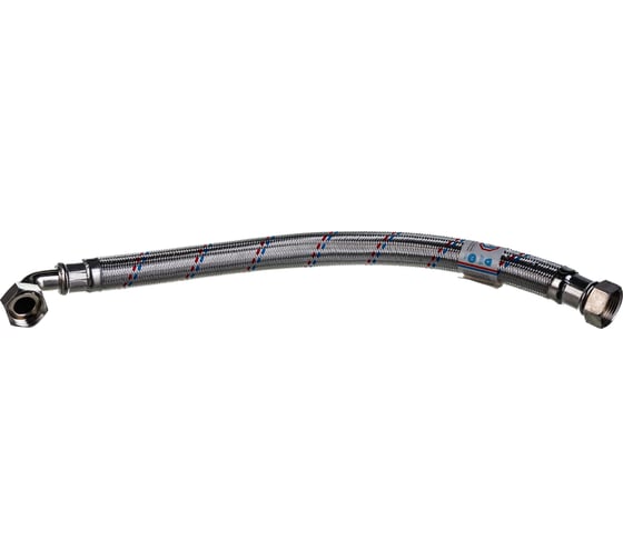 Изображение товара Гибкая подводка для воды гигант из нержавеющей стали TР-сантехника 60см г/г 1 угловая 26406