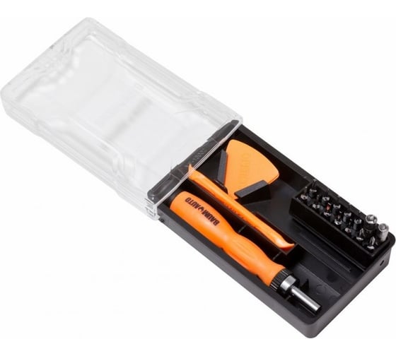 Изображение товара Многоцелевая реверсивная отвертка BaumAuto с набором бит, 20пр, в футляре BM-30311720(18430)