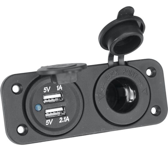 Изображение товара Комбинированная розетка РИФ с USB, 3,1А, на монтажной панели RIF22-4-1009100