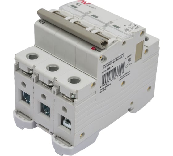 Изображение товара Автоматический выключатель EKF AV-6 3P 1A C 6kA AVERES mcb6-3-01C-av