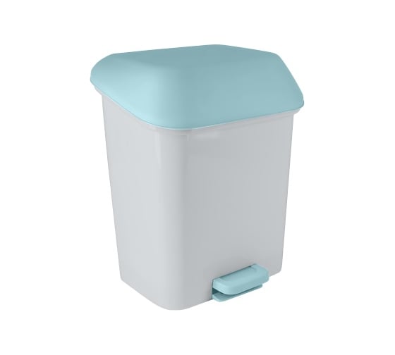 Изображение товара Контейнер для мусора с педалью Spin&Clean Квадра 15 л, небесный SV4061НБС