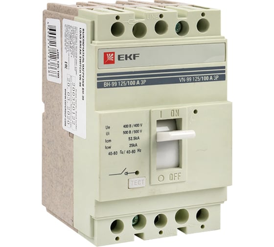 Изображение товара Выключатель нагрузки EKF PROxima ВН-99, 125/100А, 3P sl99-125-100