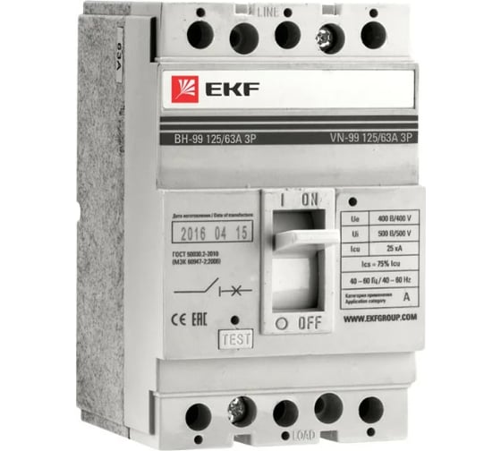 Изображение товара Выключатель нагрузки EKF PROxima ВН-99, 800/800А, 3P sl99-800-800