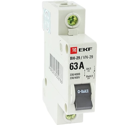 Изображение товара Выключатель нагрузки EKF 1P ВН-29 Basic 63А SL29-1-63-bas