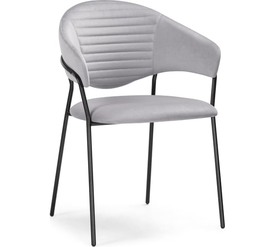 Изображение товара Стул на металлокаркасе Woodville Рансол серый/черный глянец 483862