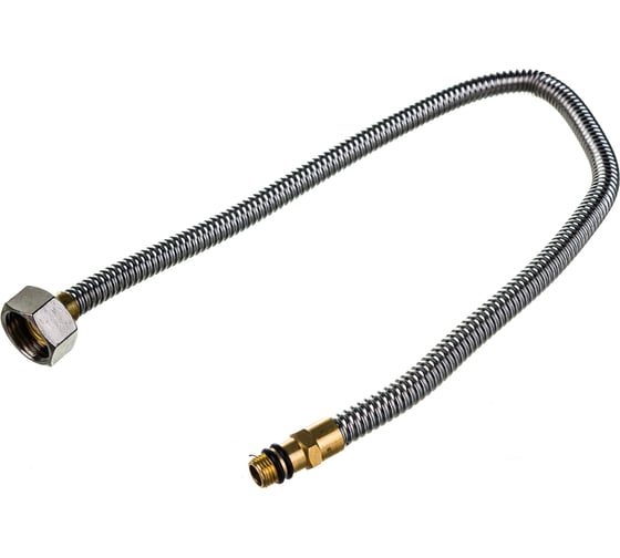 Изображение товара Подводка сильфонная из нержавеющей стали укороченная ЭКСПЕРТ (гайка-штуцер 1/2"; 0.5 м) для смесителя Зубр 51012-050