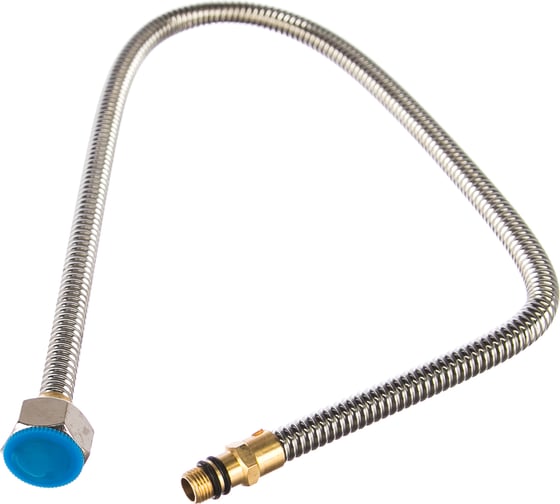 Изображение товара Подводка сильфонная из нержавеющей стали укороченная ЭКСПЕРТ (гайка-штуцер 1/2"; 0.6 м) для смесителя Зубр 51012-060