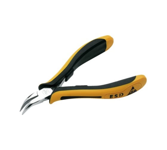 Изображение товара Длинногубцы NWS для электроники, загнутые на 45 градусов, двухкомпонентные, антистатические ручки, 120 мм 126G-79-ESD-120