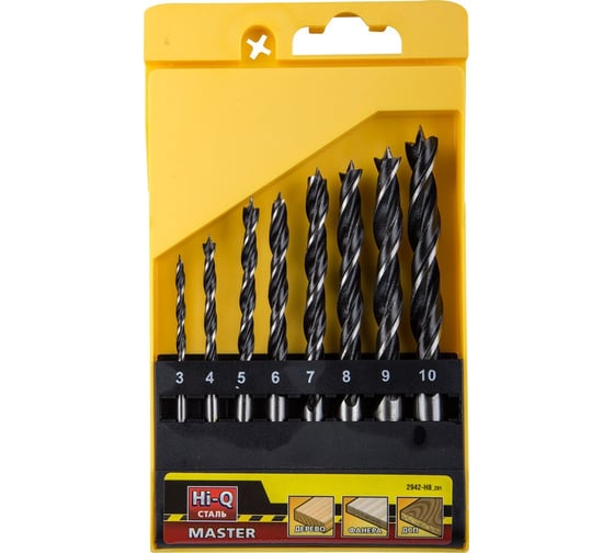 Изображение товара Набор сверл спиральных по дереву M-type Profesional (8 шт; 3-10 мм; HCS; М-образная заточка) Stayer 2942-H8_z02