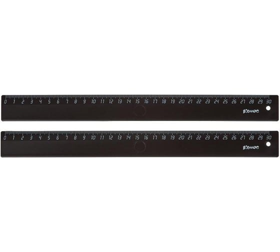Изображение товара Линейка Комус 30 см, 2 шт., черная 744217