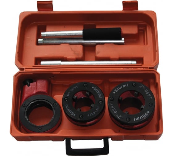 Изображение товара Ручной клупп для нарезки резьбы на трубах BAUM с трещоткой, 3 предмета 297-1/2"-1"