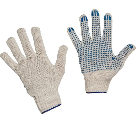 Изображение товара Защитные трикотажные перчатки ООО Комус пвх, точка, 6 нитей, 7 класс, 62 г, 200 пар 1320553