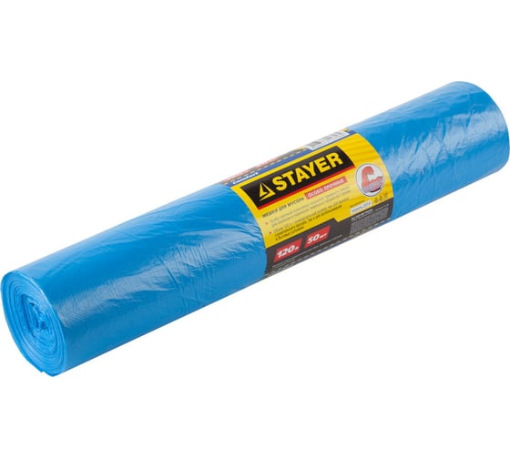 Изображение товара Мешки голубые для сбора мусора Comfort (50 шт; 120 л) Stayer 39156-120