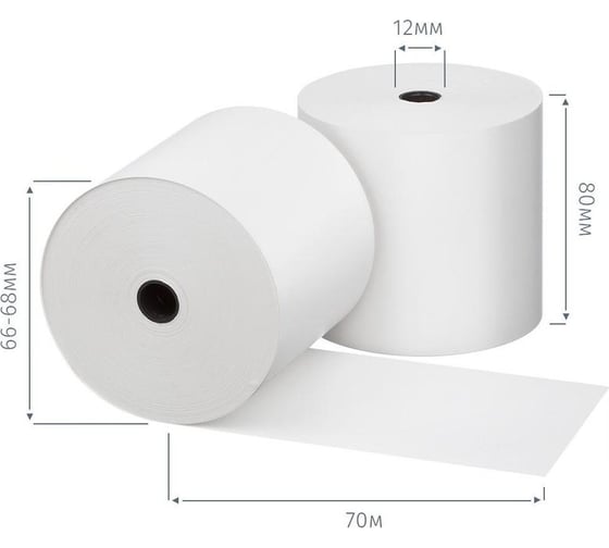 Изображение товара Ролики для касс ООО Комус 80x80x12 70м из т/б  8шт/уп ,6уп/кор     858928