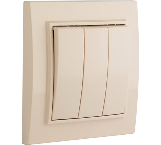 Изображение товара Выключатель EKF Минск СП, 3-клавишный, 10А, бежевый ERV10-024-20