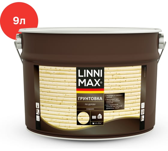 Изображение товара Лессирующий антисептик LINNIMAX грунтовка по дереву 9 л 948105093