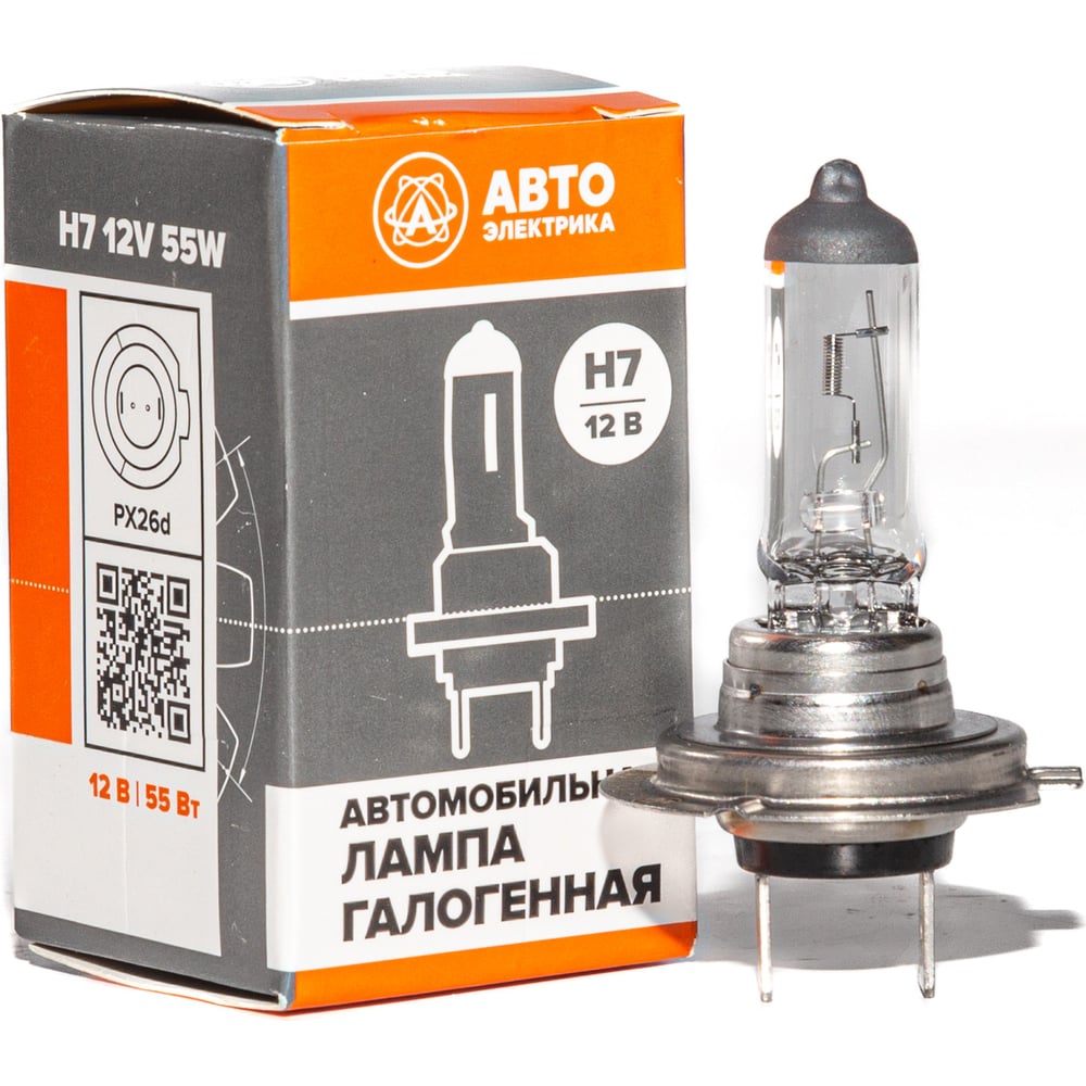 Изображение товара Автолампа АВТОЭЛЕКТРИКА h7 12-55 px26d, галогенная 12 в, 09.02405