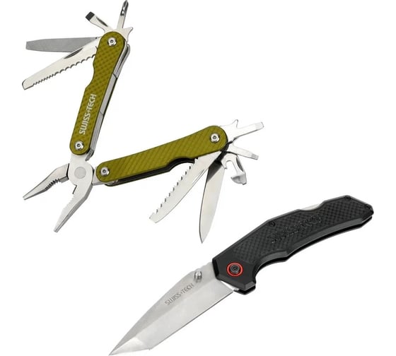 Изображение товара Набор Swiss+Tech пассатижи мультитул + складной нож ST001013