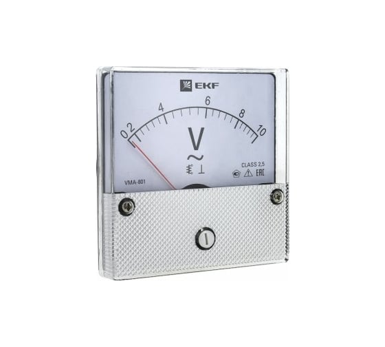 Изображение товара Аналоговый вольтметр EKF VMA-801 на панель, круглый вырез 300В прямое подкл. PROxima vma-801-300
