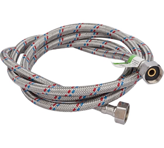 Изображение товара Гибкая подводка для воды Lytcho в стальной оплетке, стальная гайка, Г/Г 2000 мм 0505.071
