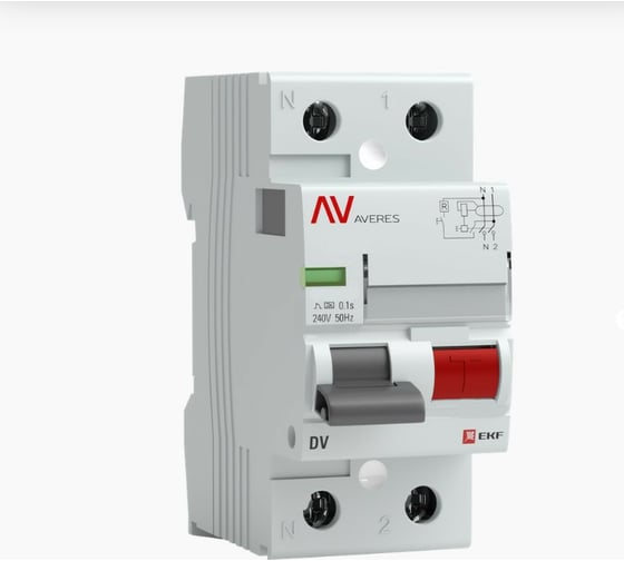 Изображение товара Устройство защитного отключения EKF DV 2P 25А/ 30мА AC AVERES rccb-2-25-30-ac-av