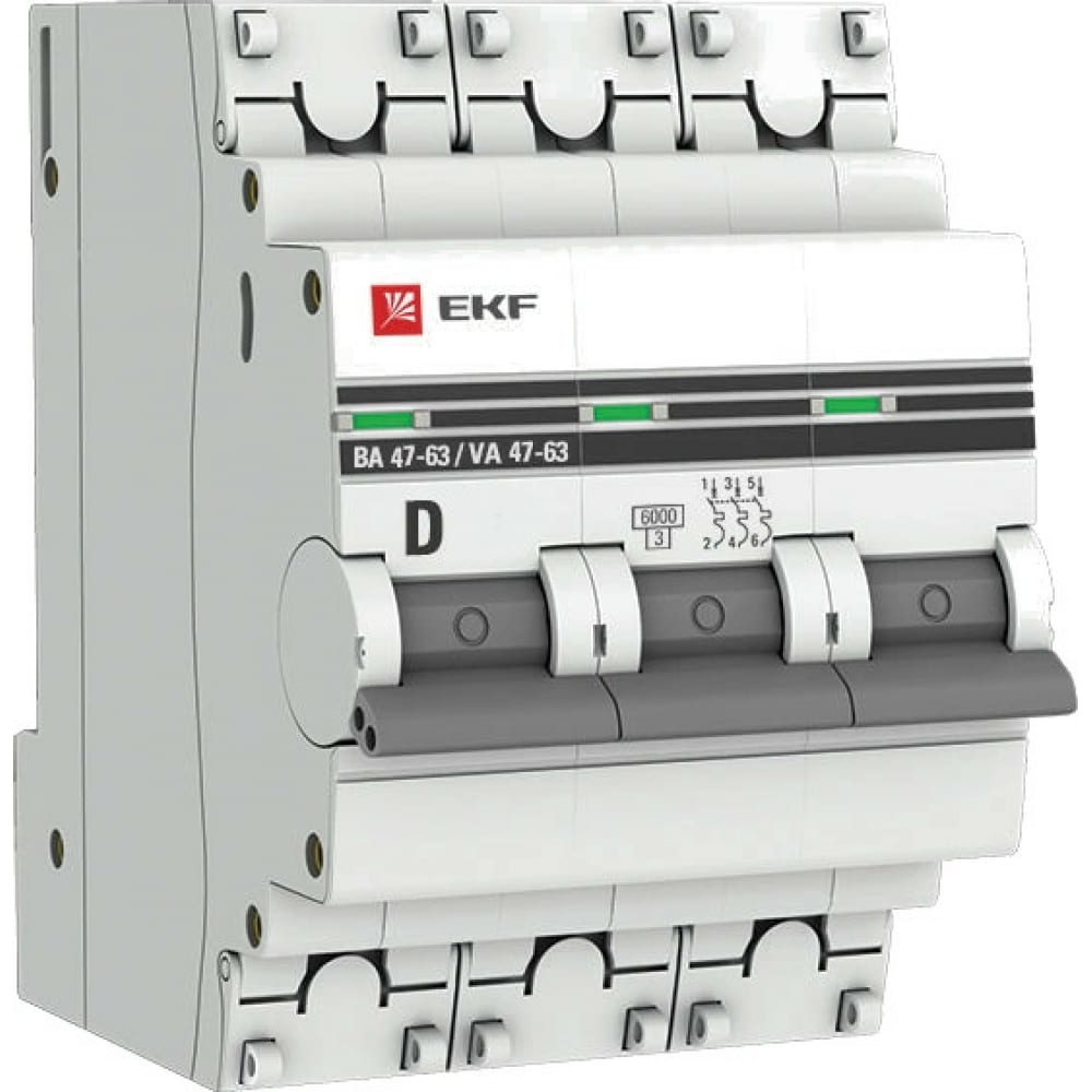 Автоматический выключатель EKF выключатель автоматический модульный 3п c 63а 10ка ва 47 100 proxima ekf mcb47100 3 63c pro
