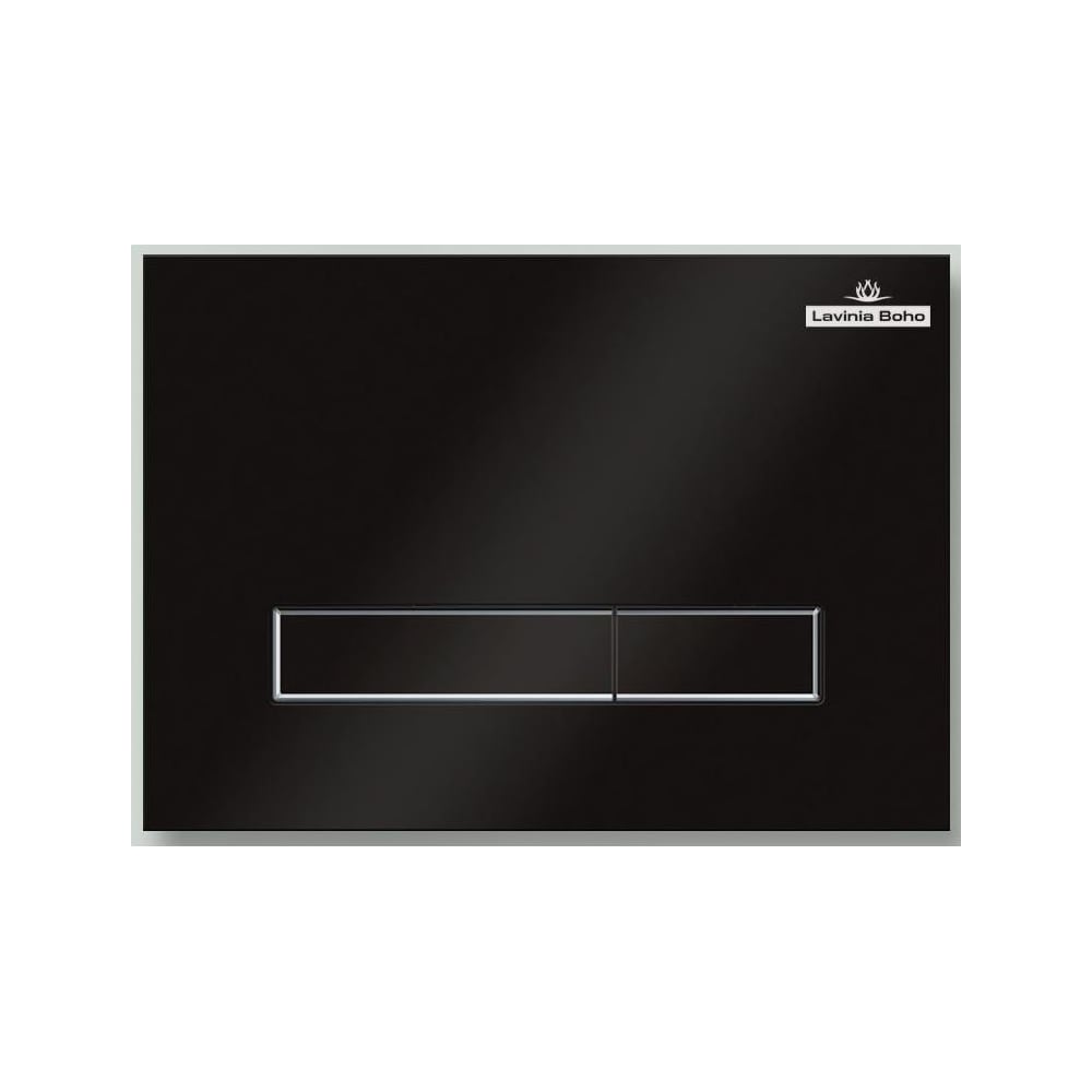 Изображение товара Стеклянная кнопка смыва Lavinia Boho RelFix черного цвета с хромированной кромкой