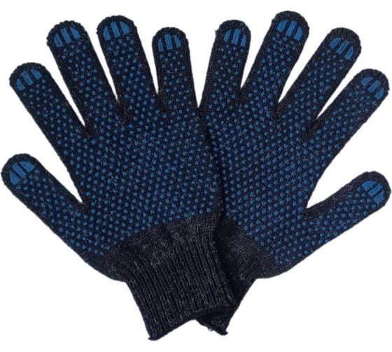 Изображение товара Трикотажные перчатки ПРОМПЕРЧАТКИ п/шерсть, с ПВХ, 10 пар в упаковке ПП-10000/10