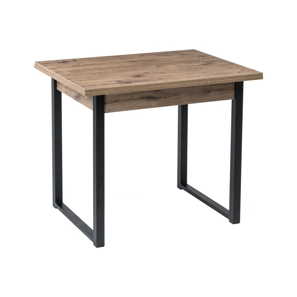 Изображение товара Обеденный раздвижной стол Woodville Форли дуб веллингтон / черный матовый