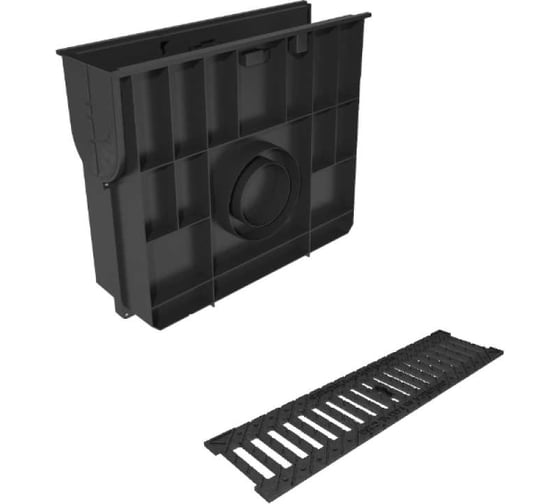 Изображение товара Пластиковый пескоуловитель Gidrolica с щелевой чугунной решеткой, класс с250 808506