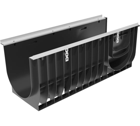 Изображение товара Пластиковый лоток Gidrolica усиленный, dn300, h400 мм, c ячеистой стальной оцинкованной решеткой, класс а15 0830A