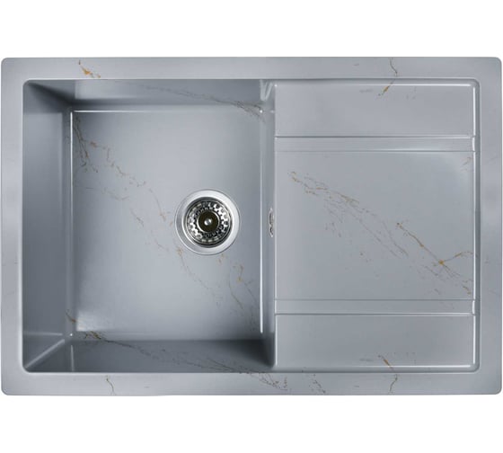 Изображение товара Мойка для кухни из искусственного камня WISENT мрамор серо-золотой (беларусь) 510x760x220 WB27-15/WGER013