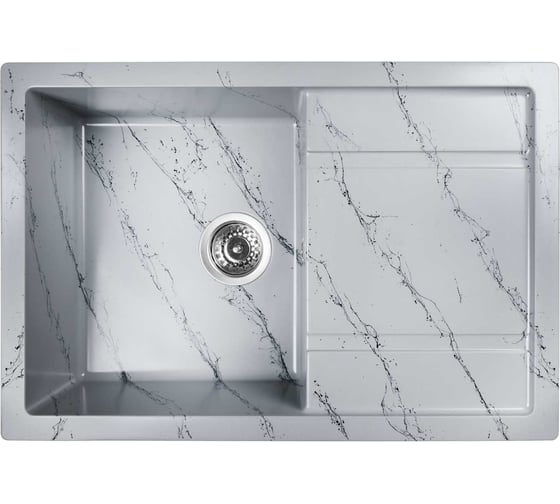 Изображение товара Мойка для кухни из искусственного камня WISENT мрамор серо-черный (беларусь) 510x760x220 WB27-16/WGER013