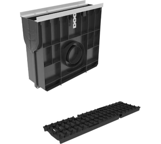 Изображение товара Пескоуловитель Gidrolica усиленный, пластиковый, с щелевой чугунной решеткой, класс е600 080850109E