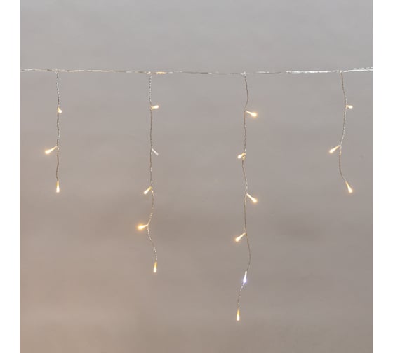 Изображение товара Гирлянда Neon-Night Айсикл (бахрома) 5x0,6м, с эффектом мерцания, прозрачная, IP44, 112LED Теплый белый, 230В 255-526