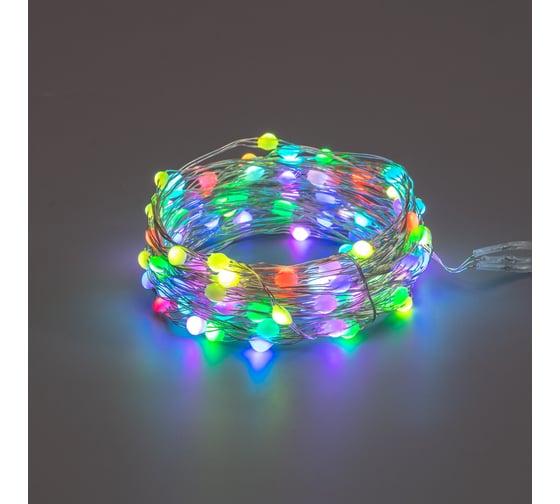 Изображение товара Гирлянда Neon-Night Роса 10м, 100LED RGB, IP44, на батарейках 3хАА, с пультом 44 режима 303-259