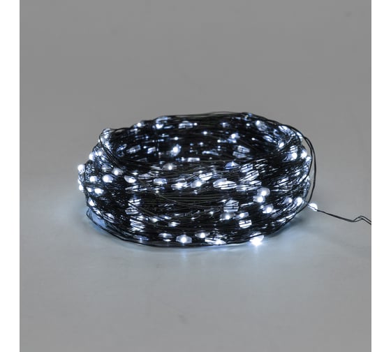 Изображение товара Гирлянда Neon-Night Роса с контроллером 50м, 500LED белый, IP20, 230В, зеленый провод 303-285