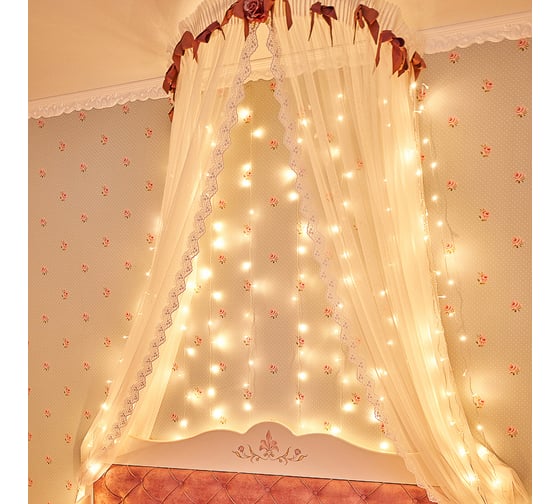 Изображение товара Занавес Neon-Night ДОЖДЬ 3x2 м, прозрачный ПВХ, 240 LED, мультиколор, IP20, с контроллером, не соединяется 235-099