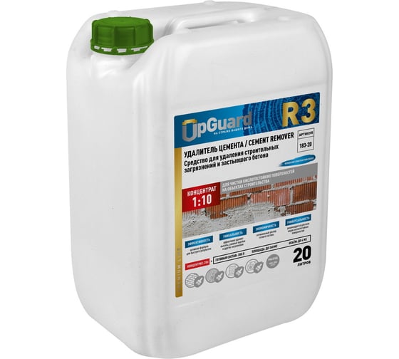 Изображение товара Средство для удаления строительных загрязнений и застывшего бетона UPGUARD R3 Cement Remover 20 л, концентрат 1:10 183-20